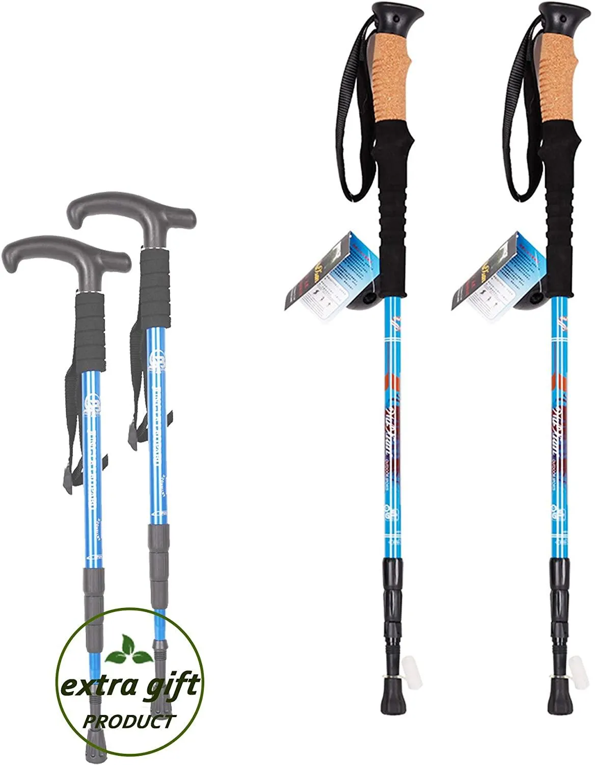 2 Pack Trekking Poles Collapsible Climbing Stick