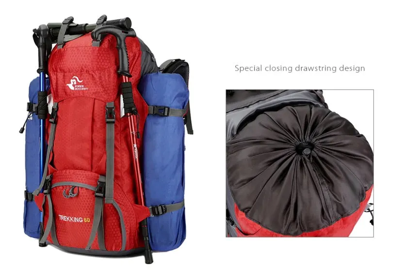 60L High Capacity Camping Hiking Backpack