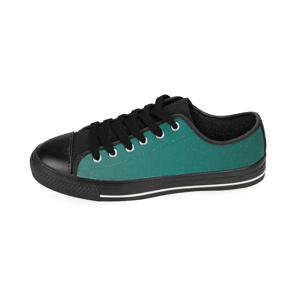 Buy Men's Aqua Green Solids Print Canvas Low Top Shoes at TFS