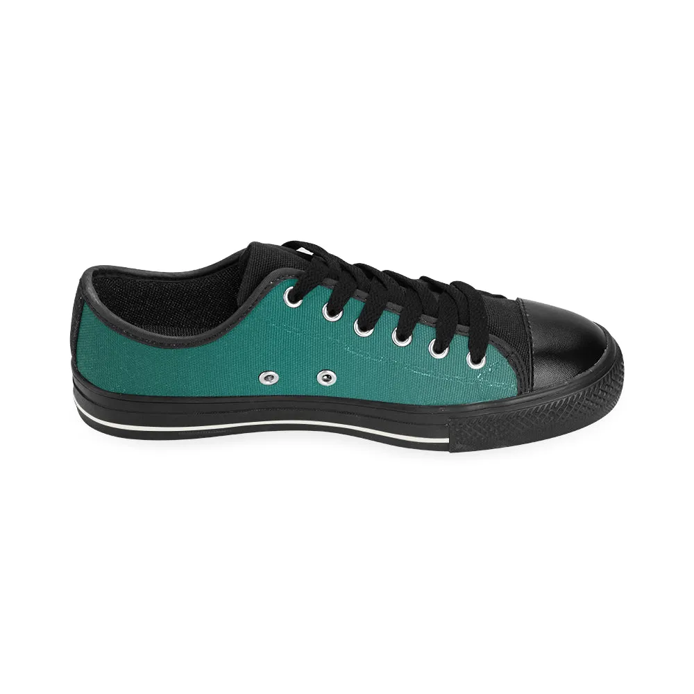 Buy Men's Aqua Green Solids Print Canvas Low Top Shoes at TFS