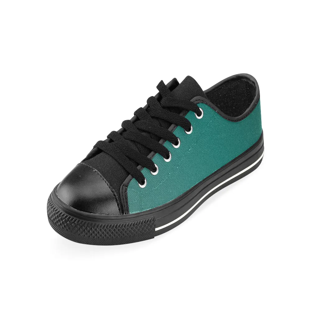 Buy Men's Aqua Green Solids Print Canvas Low Top Shoes at TFS