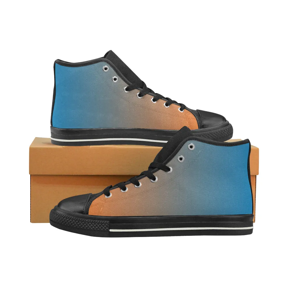 Buy Women Big Size Bluish Orange Solids Print Canvas High Top Shoes at TFS