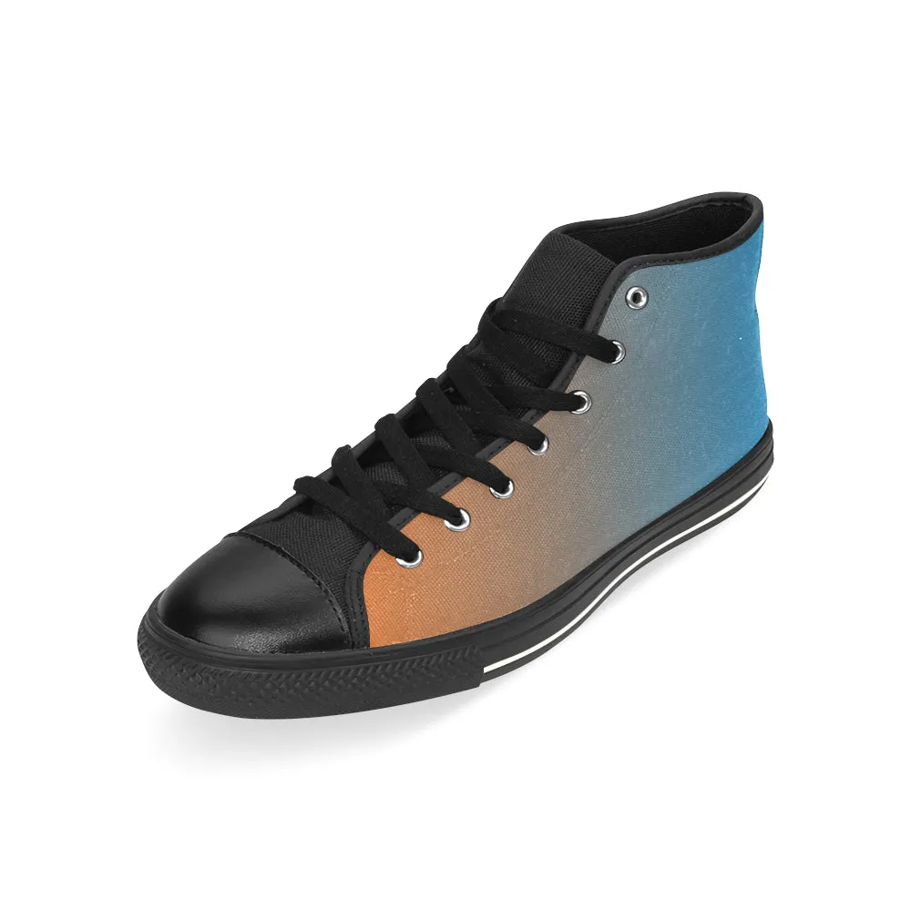 Buy Women Big Size Bluish Orange Solids Print Canvas High Top Shoes at TFS