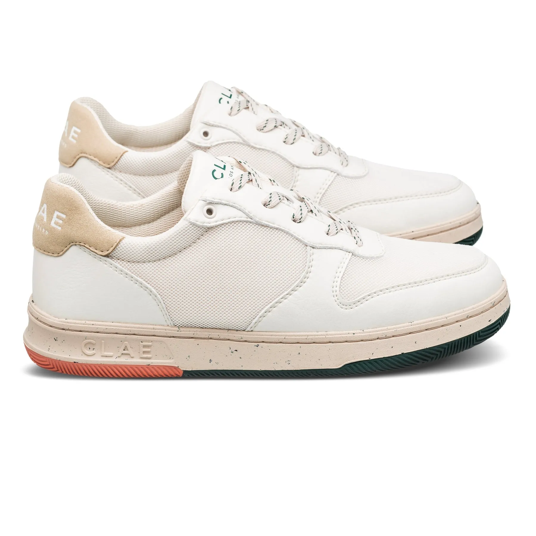 Clae Malone Lite Sneakers in  Off-White Trekking Green Sunset