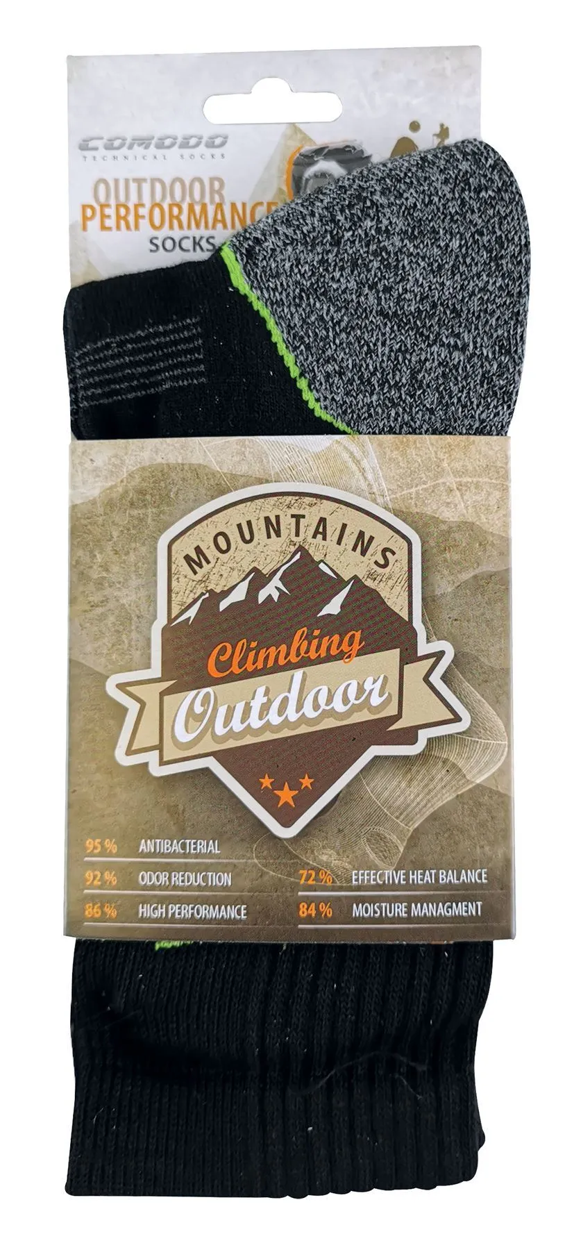 COMODO - Trekking Performance Socks (3-5.5 / Black - Green)