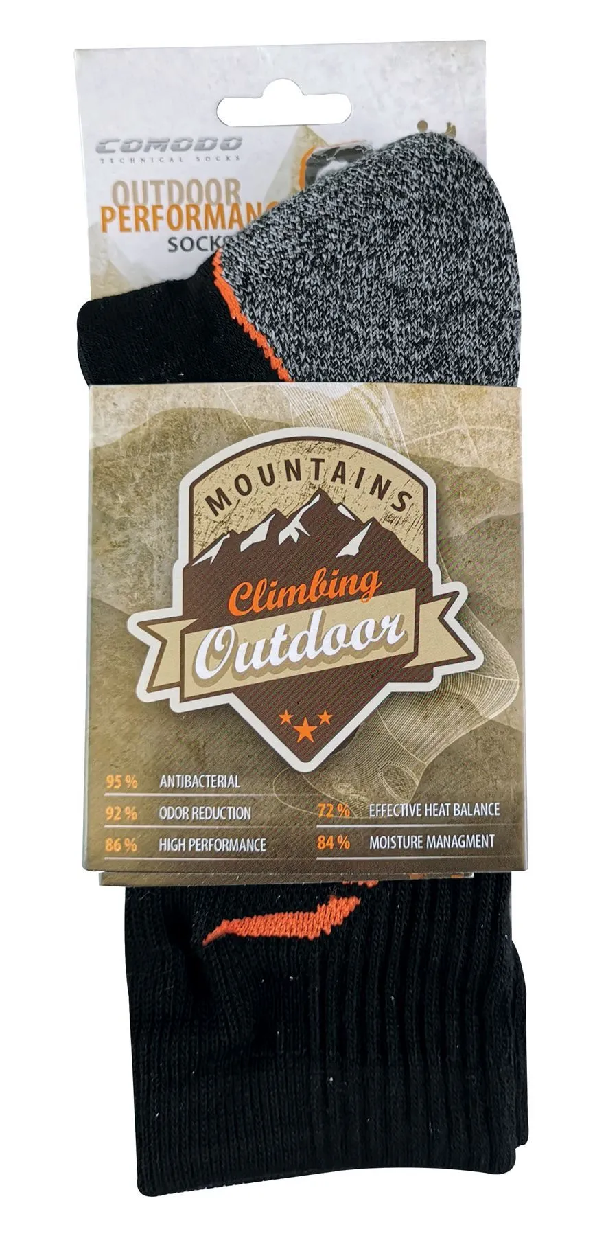 COMODO - Trekking Performance Socks (3-5.5 / Black - Orange)