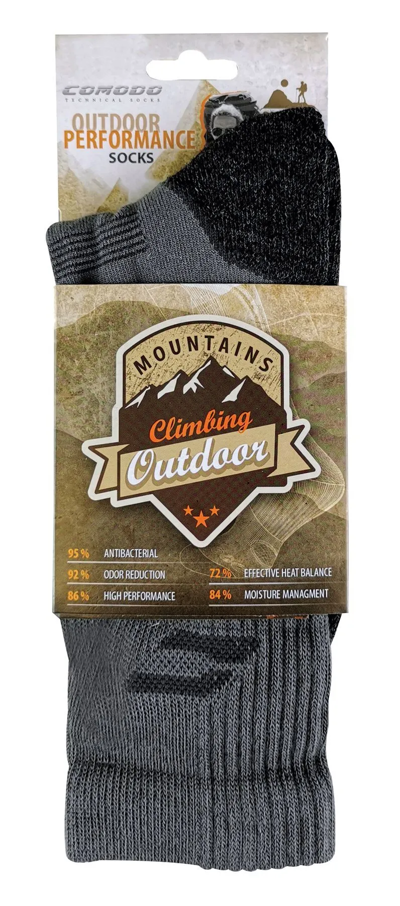 COMODO - Trekking Performance Socks (6-8 / Grey - Dark Grey)