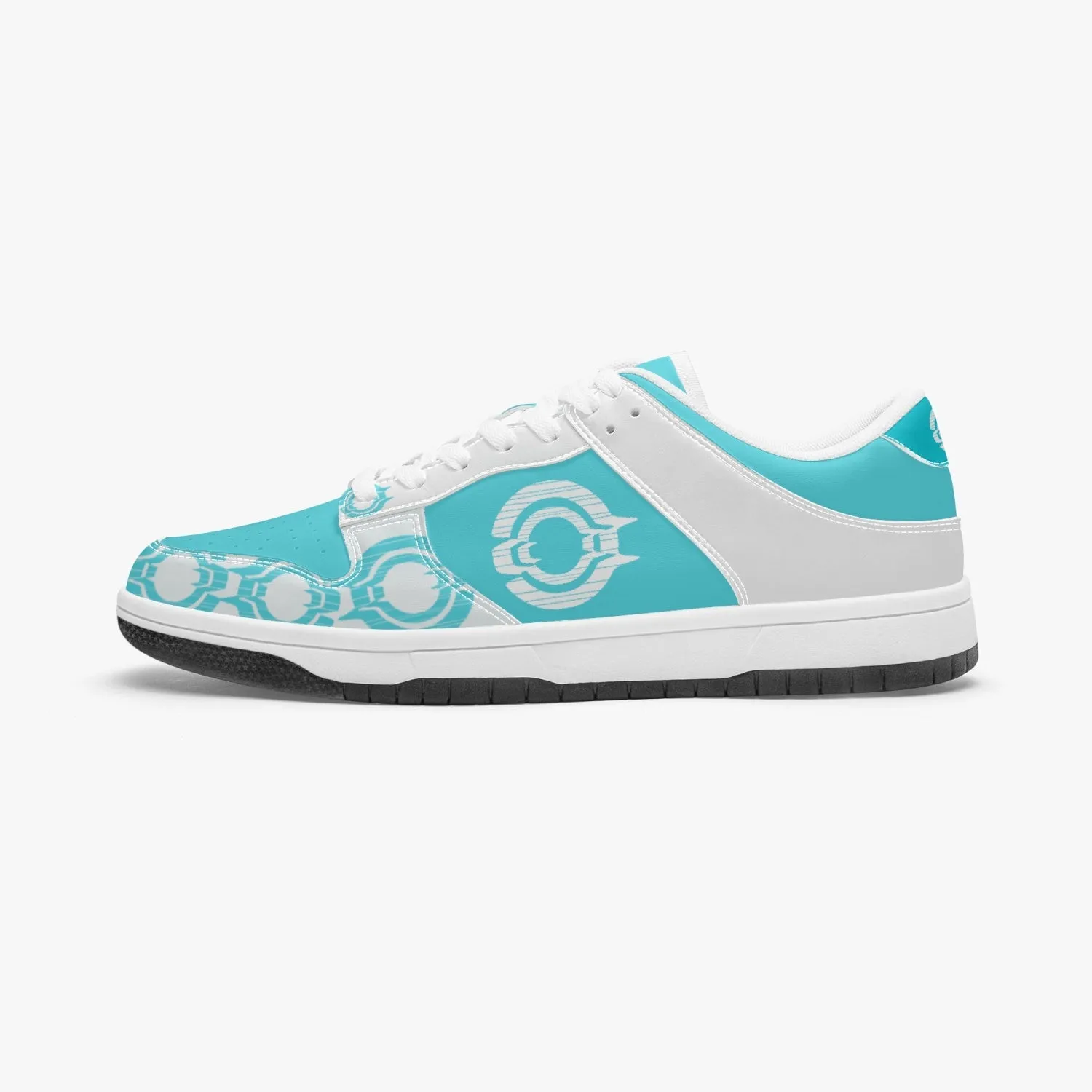 Dunk Stylish Low-Top Leather Sneakers Blue-White logo