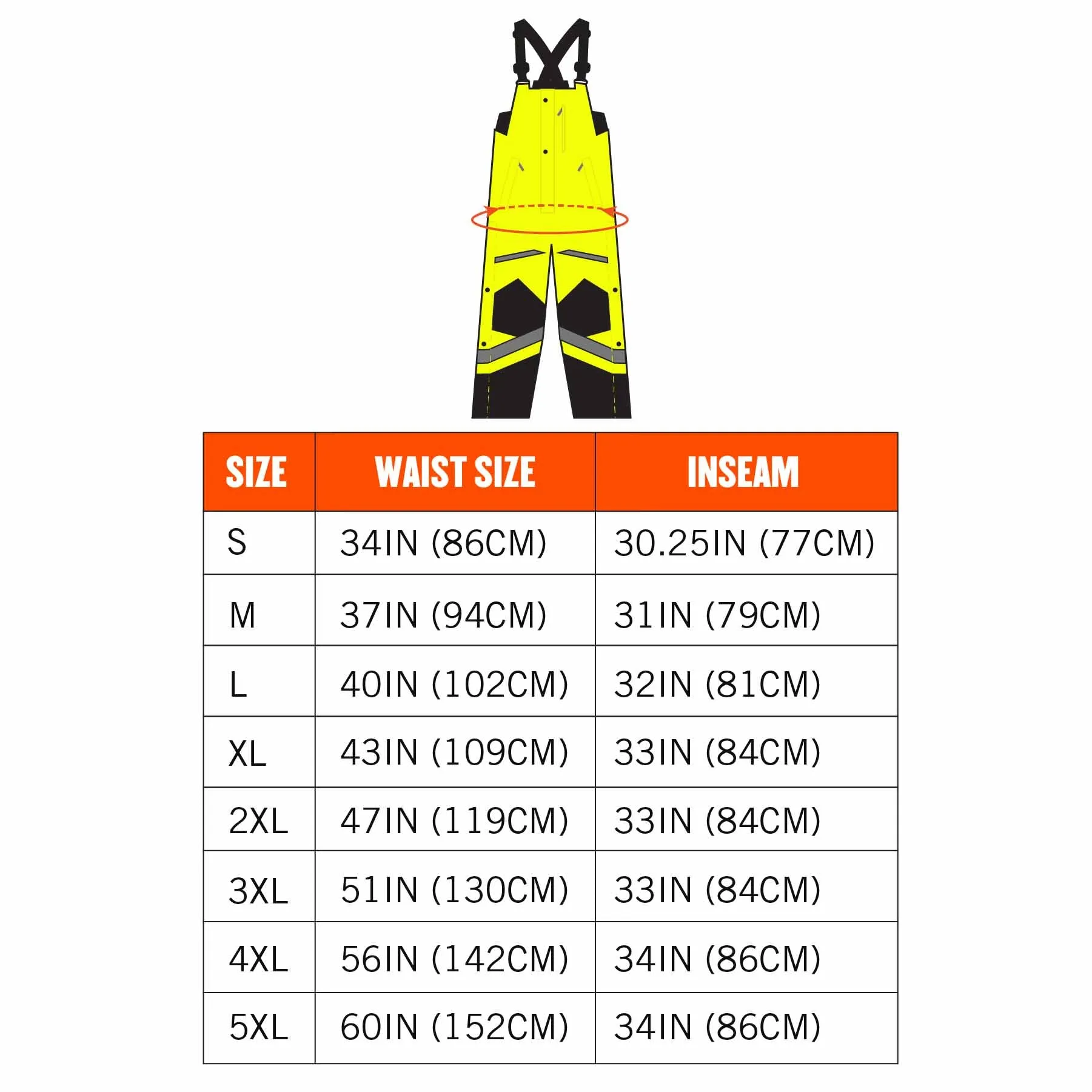 Ergodyne 25522 8928 S Lime Class E Hi-Vis Insulated Bibs