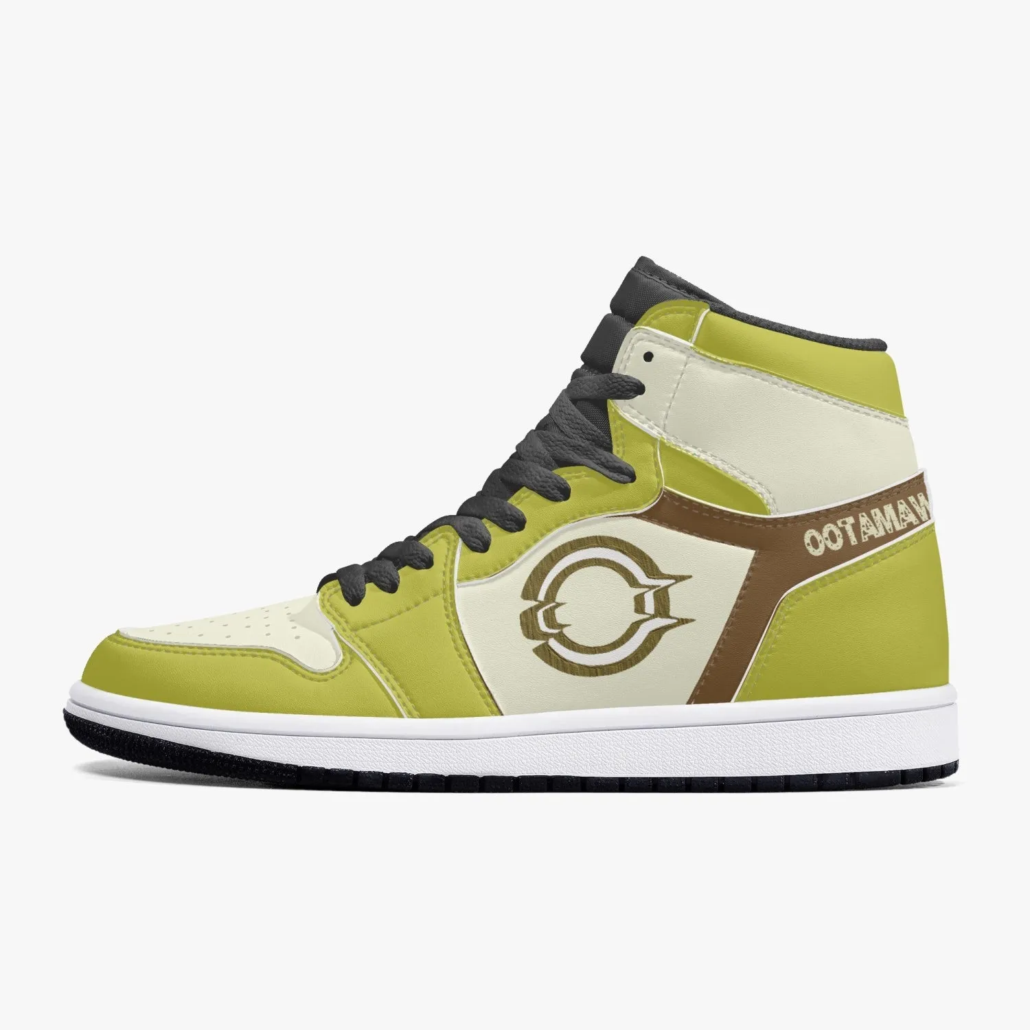 High-Top Leather Sneakers Gold