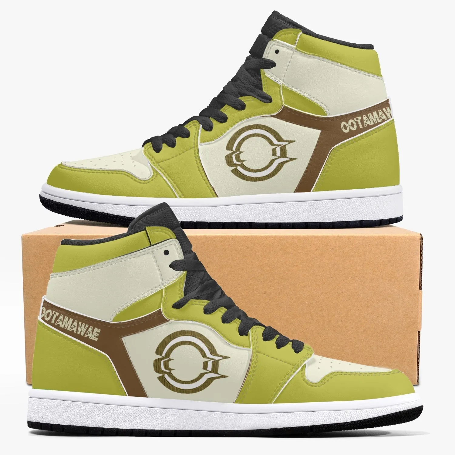 High-Top Leather Sneakers Gold