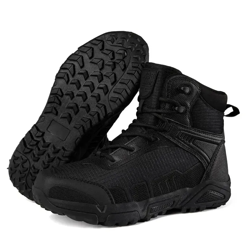 Hnzxzm New Breathable Desert Hiking Boots Men's High Tops Outdoor Hiking Shoes Lightweight Men's Boots Anti-hot Non-slip Thick Soles