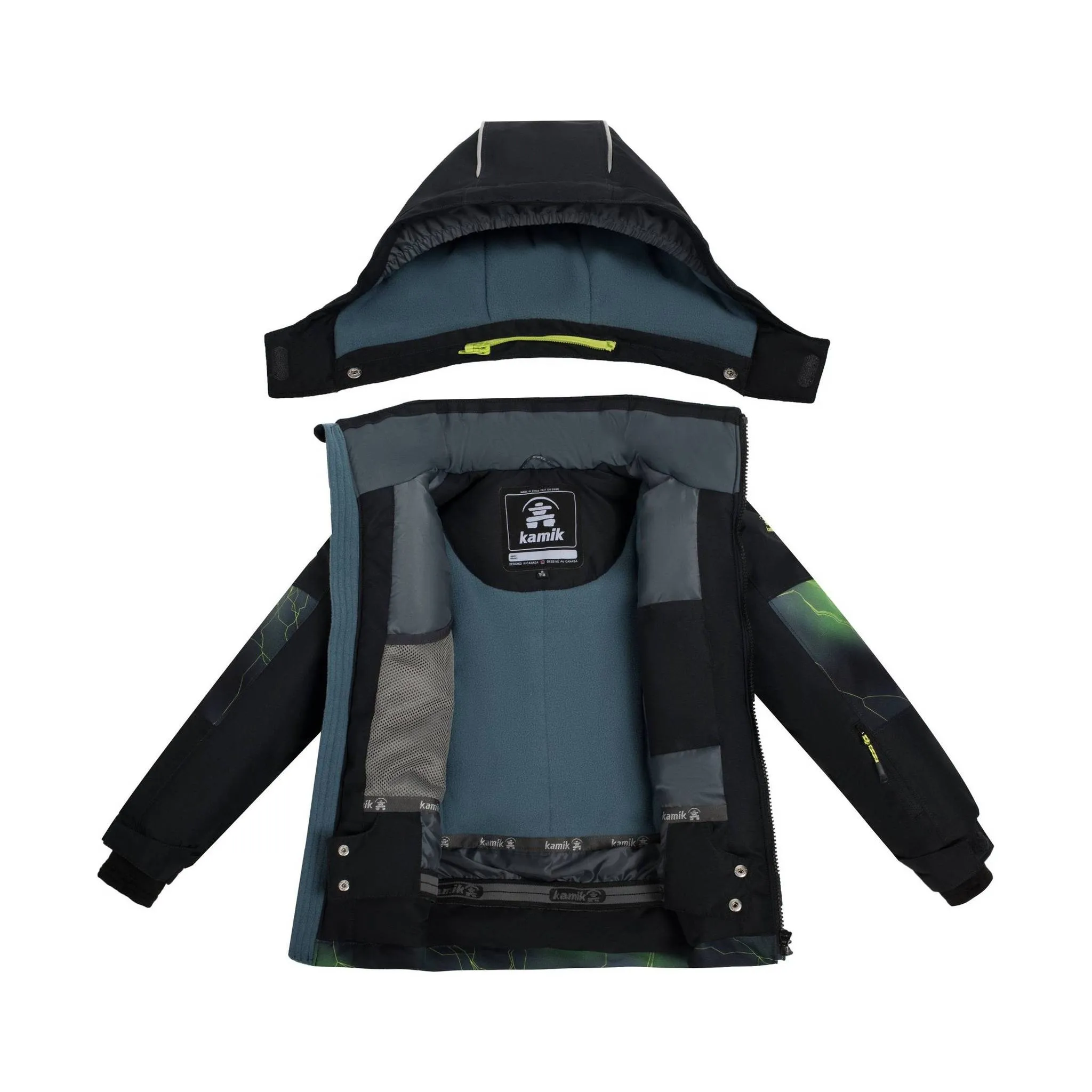 Kamik Kids' Devin Jacket - Black/Green