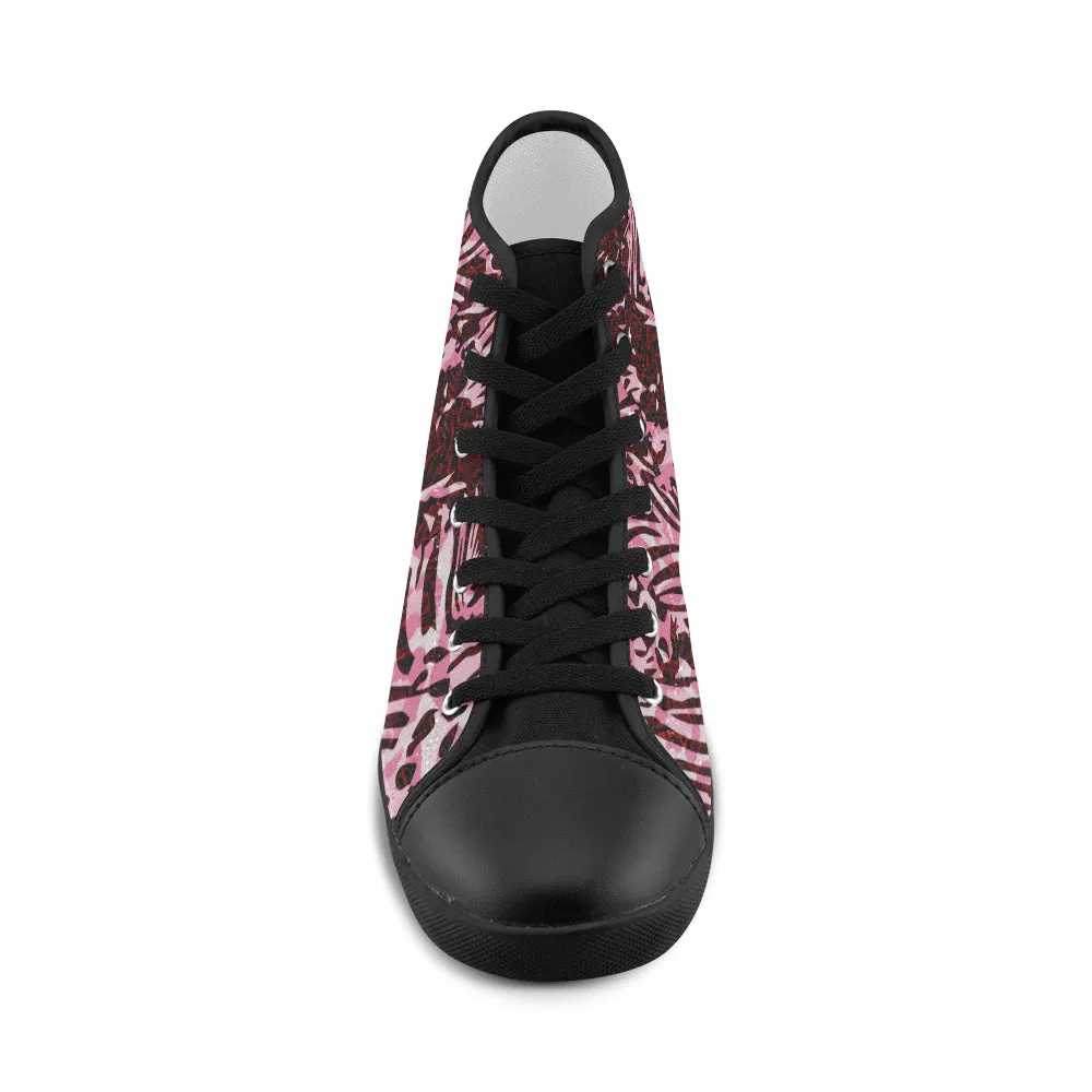 Kids's Cheetah Print Canvas High Top Shoes