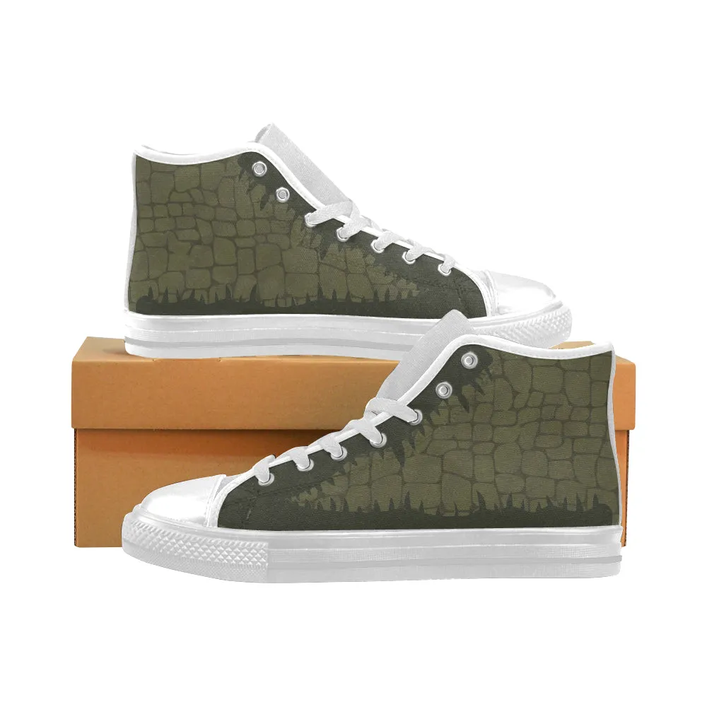 Men's Crocodile Print High Top Canvas Shoes