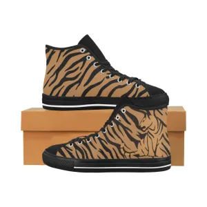 Men's Tiger Silhouette Print High Top Canvas Shoes