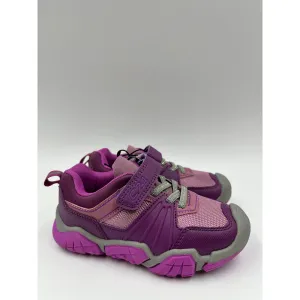 Small Kid Size 11, Low Top Pink and Purple Hikers w/ Gray Accents and Rugged Tread