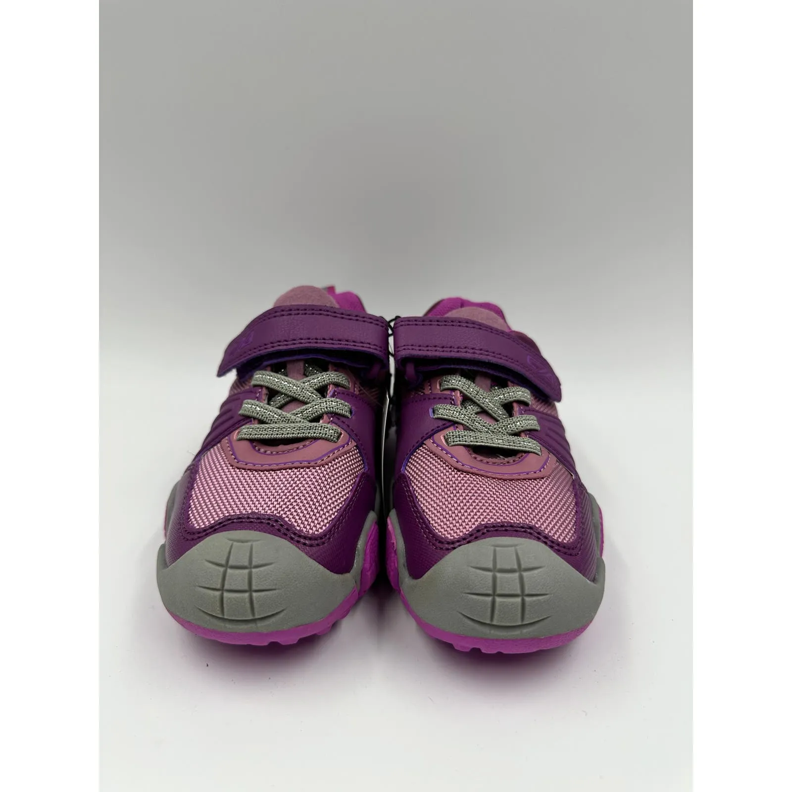 Small Kid Size 11, Low Top Pink and Purple Hikers w/ Gray Accents and Rugged Tread