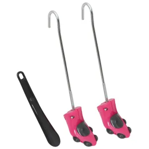 vidaXL Boot Stretchers with Shoe Horn Pink EU 34-40 Plastic