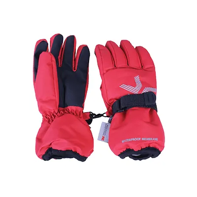 Waterproof Ski Gloves: Coral Red