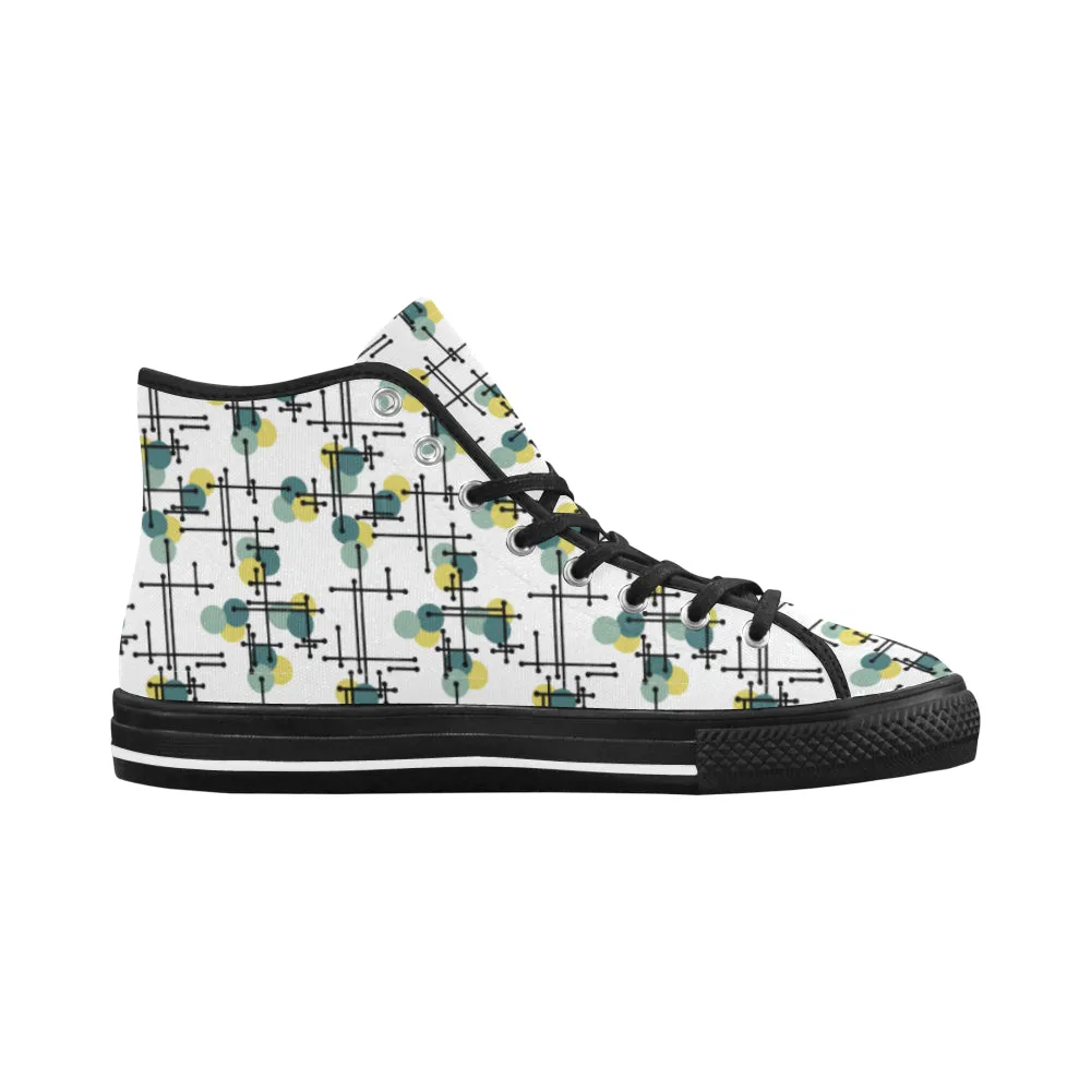 Women's Atomic Black Polka Print Canvas High Top Shoes