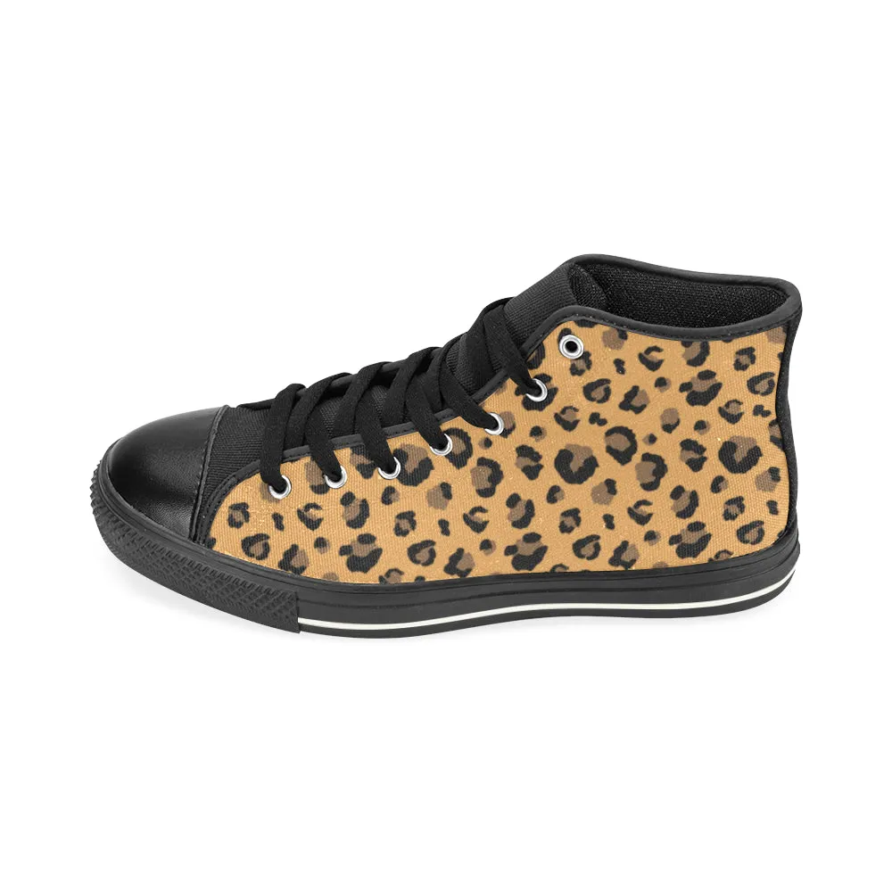 Women's Leopard Print High Top Canvas Shoes