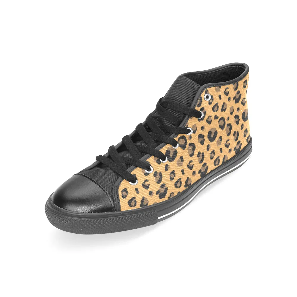 Women's Leopard Print High Top Canvas Shoes